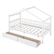 preview thumbnail 8 of 71, Wooden House Bed, Platform Bed Frame with 2 Storage Drawers & Roof Design, for Kids, Girls, Boy, Teens
