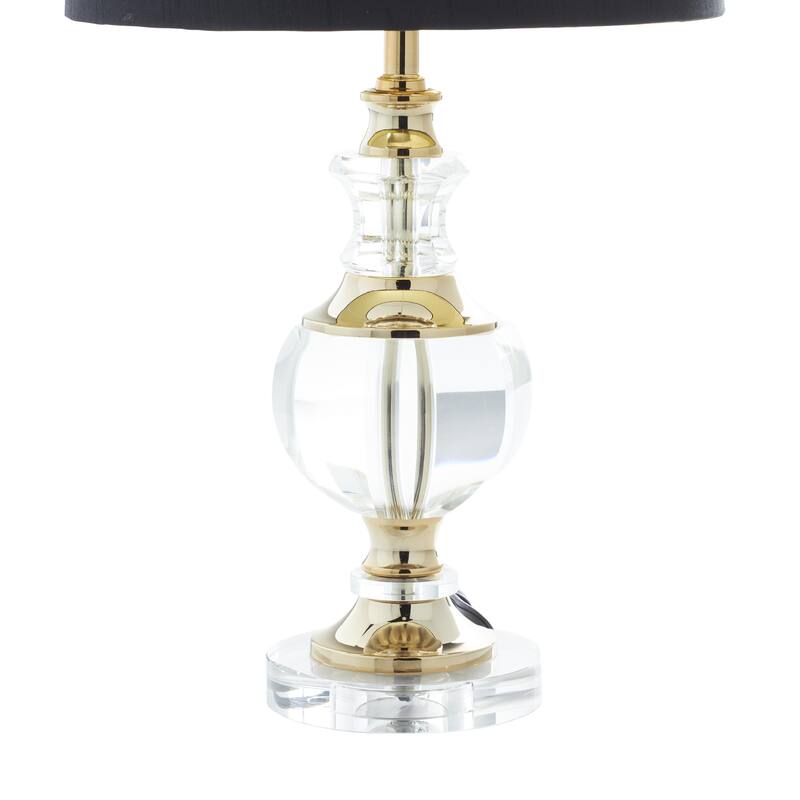 Crystal Room Table or Buffet Lamp with Black Shade and Gold Accents - Black or Gold - Roche River Decor