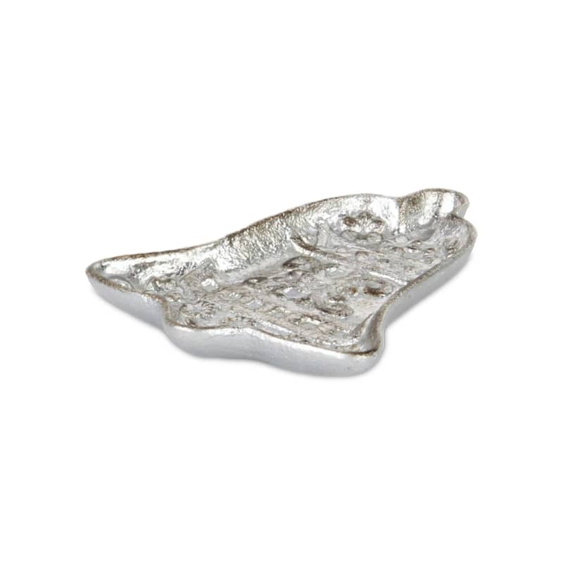 HomeRoots 5" Silver Cast Iron Christmas Bell Trinket Tray - 5.00 in. x 0.75 in. x 6.50 in.