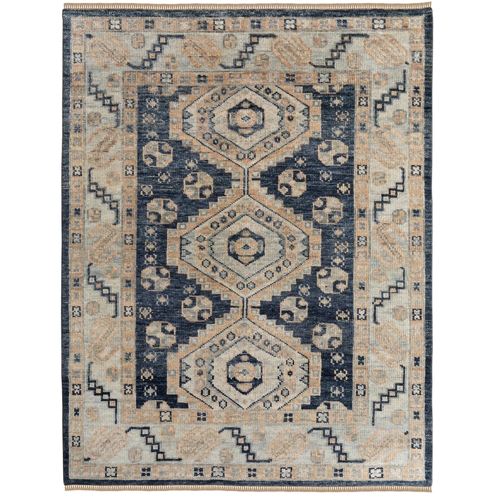 Grand Bazaar Foxboro Hand Knotted Diamond Traditional Area Rug