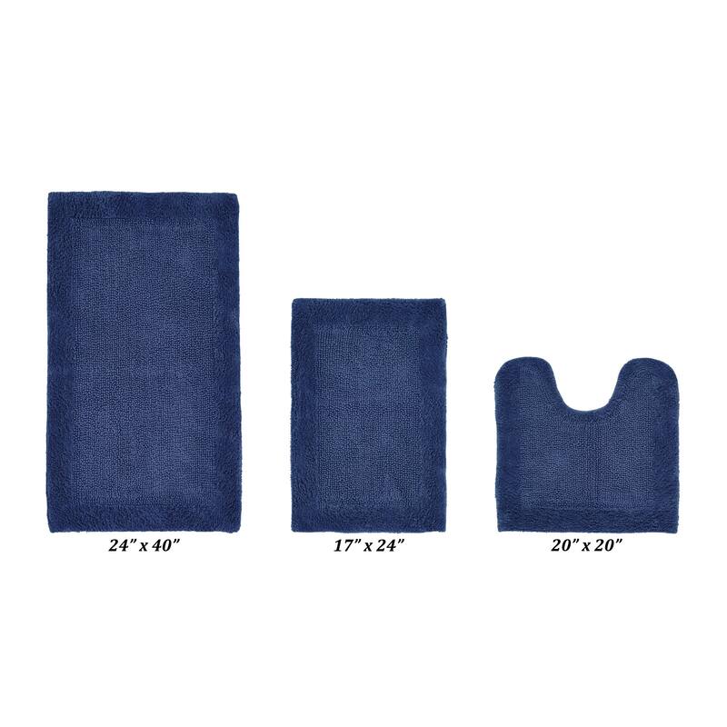 Better Trends Bath Rugs Set 100% Cotton Tufted Soft Water Absorbent Bathroom Rug for Shower, Sink Bath Mats Edge Collection