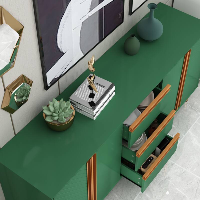 Sideboard Buffet with Doors and Adjustable Shelf,Emerald green 63"W On Sale Bed
