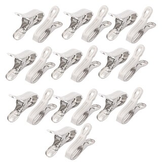 20pcs Stainless Steel Spring Loaded Laundry Hanging Clothes Clips Pins ...