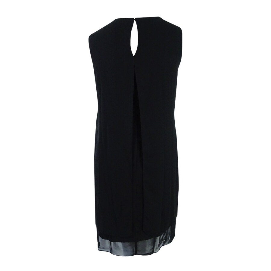 black layered chiffon dress