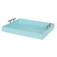 preview thumbnail 26 of 93, Kate and Laurel Lipton Polished Metal Handle Decorative Tray 16.5x12.25x3.25 - Baby Blue