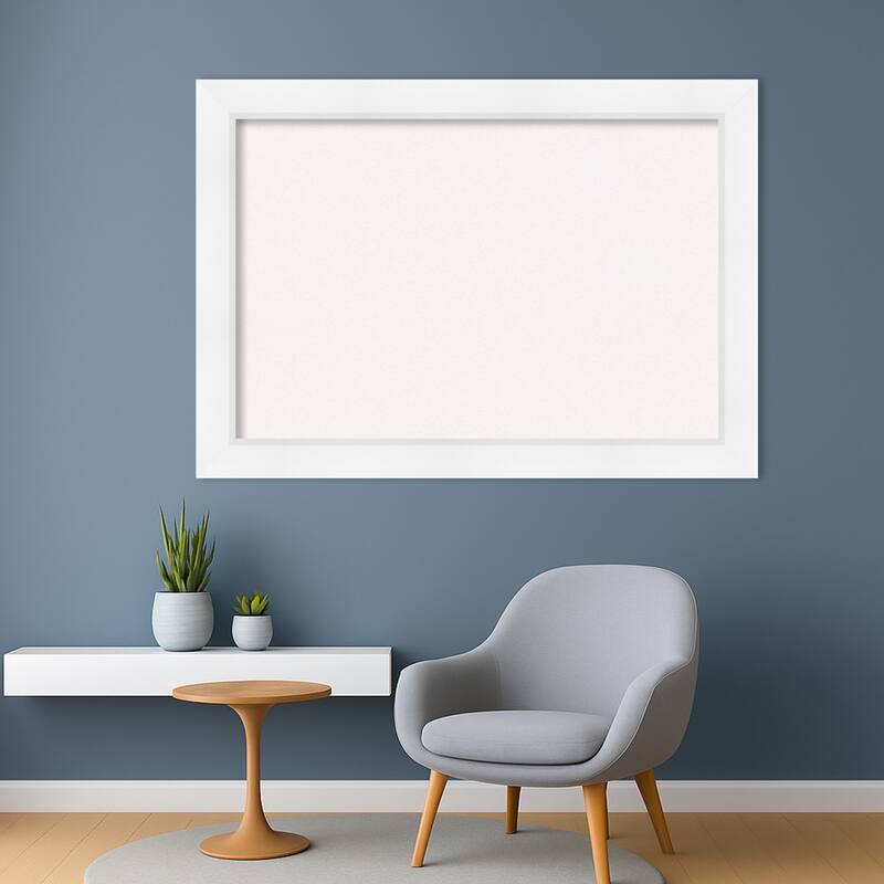 Sloped White Framed Cork Board - Bulletin Board, Organization Board, Pin Board