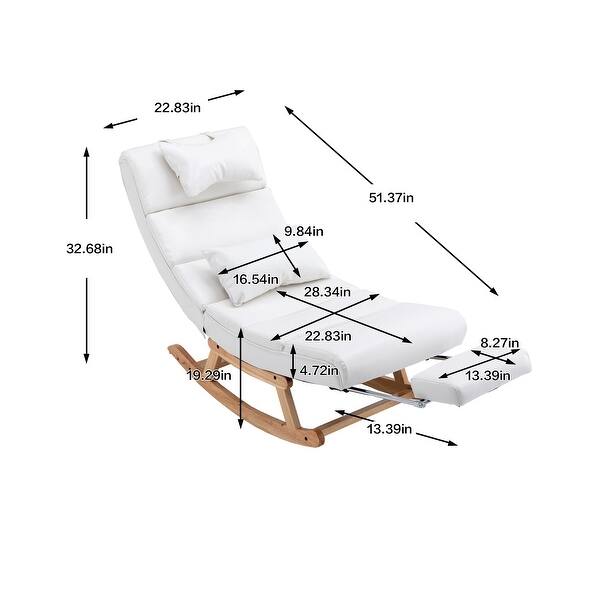 Comfortable Rocking Chair with Retractable Foot Pads, Upholstered