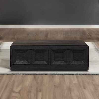 Furniture of America Durem Modern Classic Wood 2-Drawer Coffee Table with 4 Casters