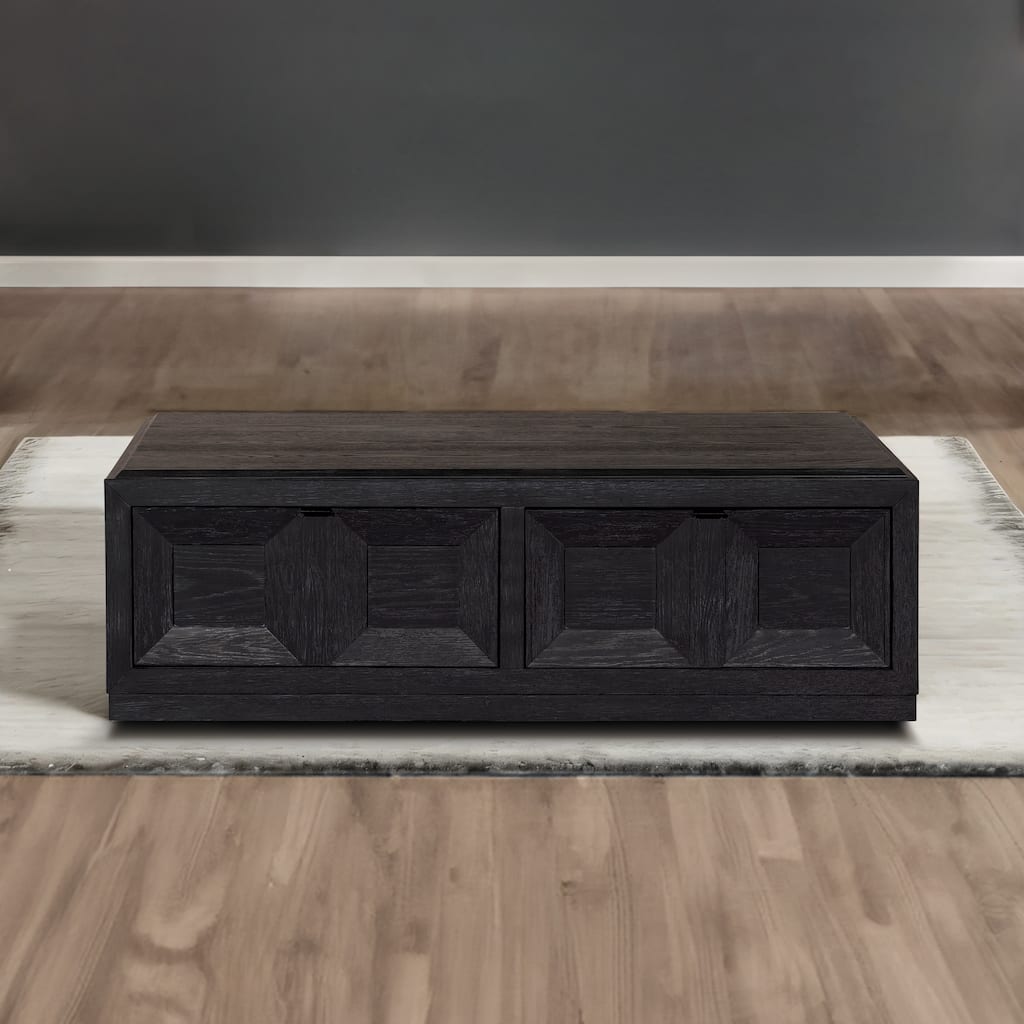 Furniture of America Durem Modern Classic Wood 2-Drawer Coffee Table with 4 Casters