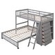 preview thumbnail 19 of 35, Wooden Twin Over Full Bunk Bed with Six Drawers, Shelves,Rolling Bottom Bed,Twin Size Upper Bunk, Full Size Bottom Bunk