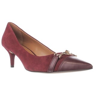 burgundy kitten heel pumps