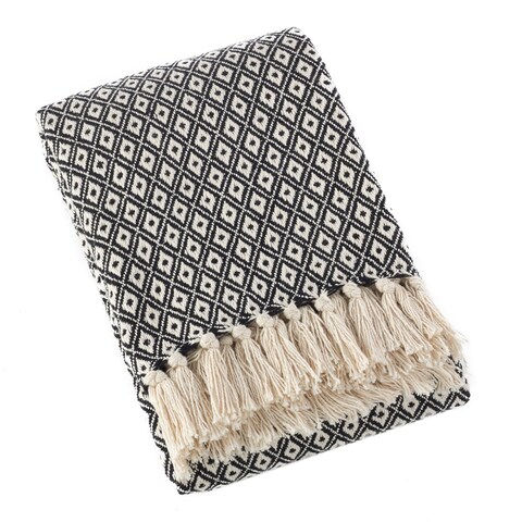 Sevan Collection Soft Cotton Diamond Weave Throw Blanket