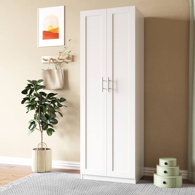 High wardrobe and kitchen cabinet with 2 doors and 3 partitions