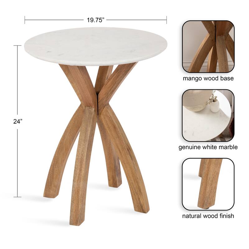 Kate and Laurel Soleyn Round Wood Side Table