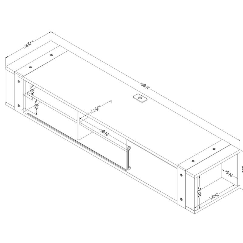 South Shore Munich 68" Wall Mounted Media Console - 68-Inch