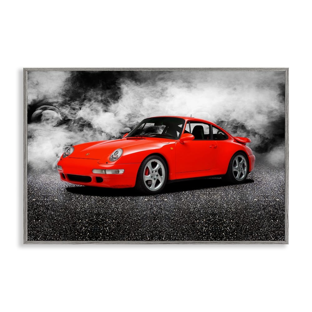Stupell Bold Red Sports Car Framed Giclee Art Design By Mark Rogan