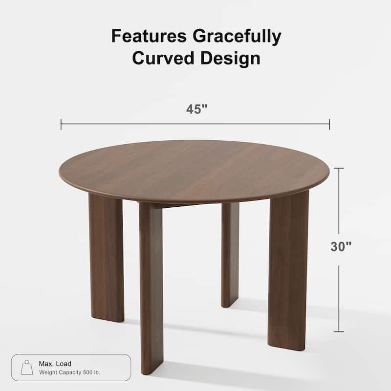 Solid Wood Farmhouse Dining Table Round Wood Top for Modern Dining Rooms & Family Gatherings