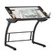 preview thumbnail 8 of 7, Offex Triflex Drawing Table - Charcoal/Clear Glass - 40.75" W x 29" D x 31" H