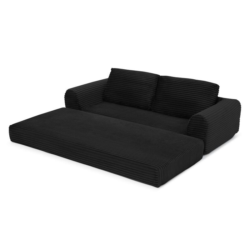 2-in-1 Folding Convertible Sofa Bed, Modern Corduroy Sleeper Couch