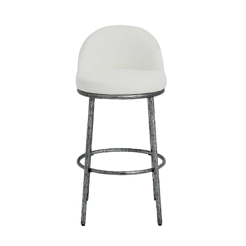 Christopher Knight Home - Altea Modern Upholstered Bar Stool with Forged Metal Legs, Set of 2