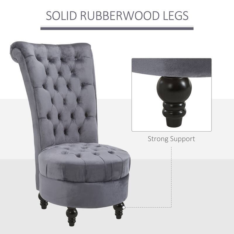 HOMCOM 45-inch Tufted High Back Velveteen Accent Chair