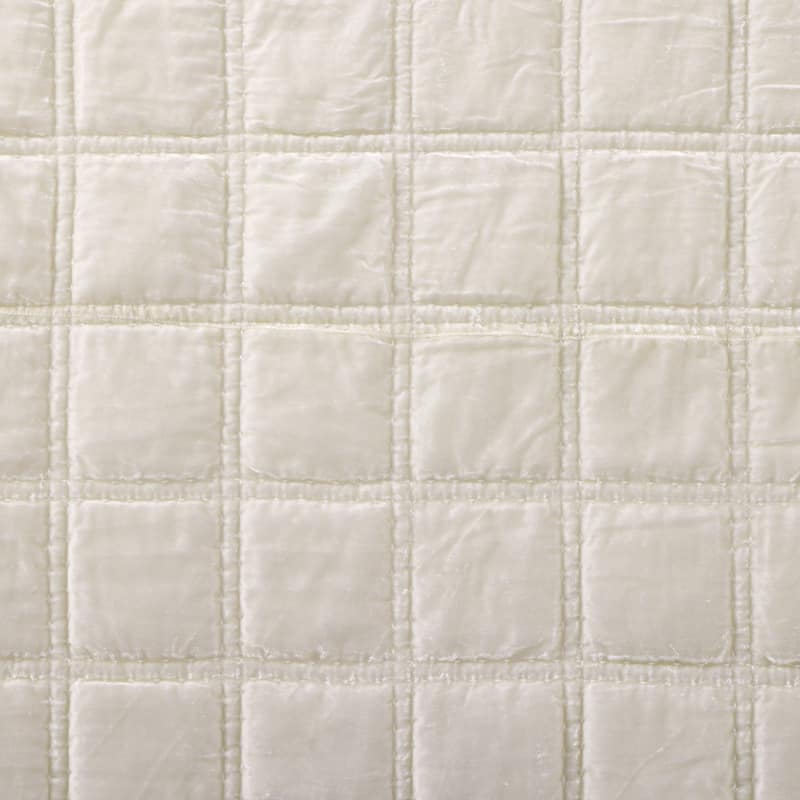 HiEnd Accents Stella Faux Silk Velvet Double Box Stitch Modern Rustic 3 Piece Quilt Set