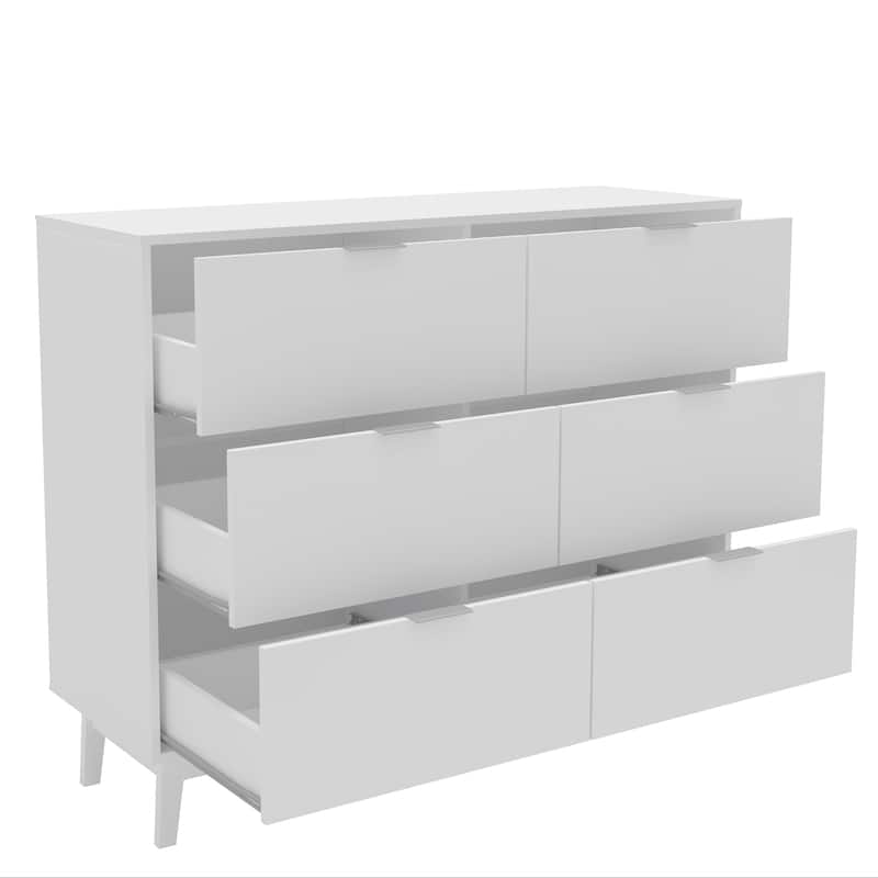 Polifurniture Victoria Modern 6 Drawer Double Dresser