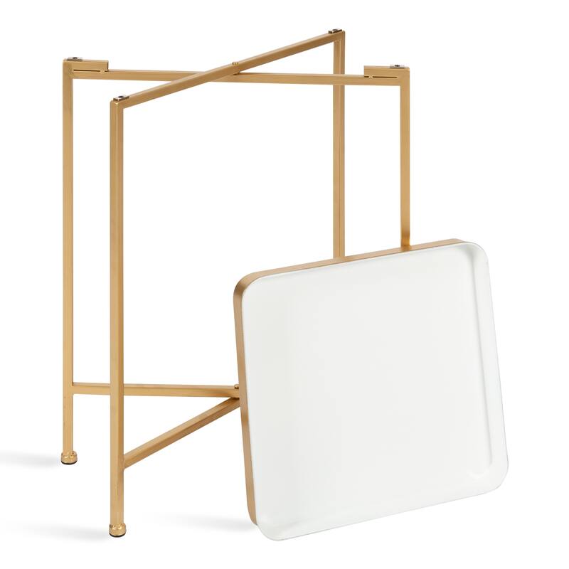 Kate and Laurel Celia Metal Tray Accent Table