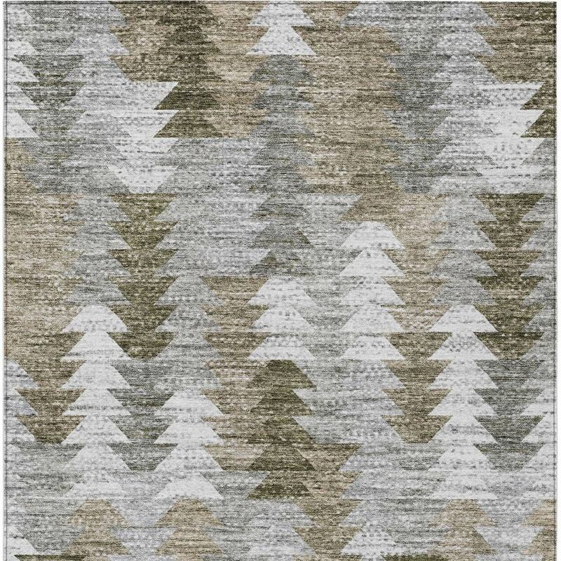 HomeRoots Geometric Transitional Rectangle Outdoor Rug