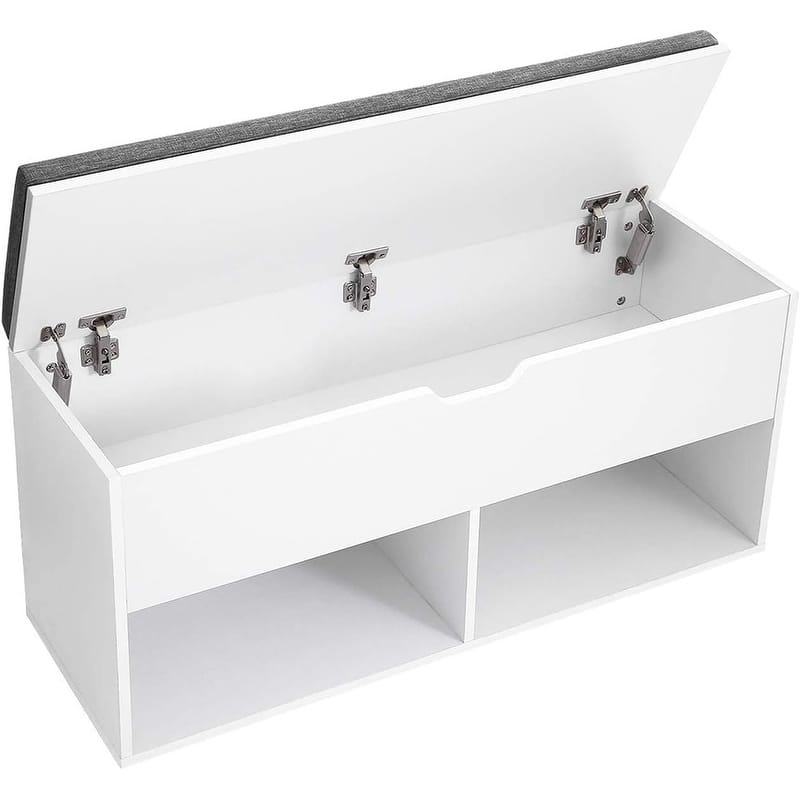Entryway Bench with Storage - White