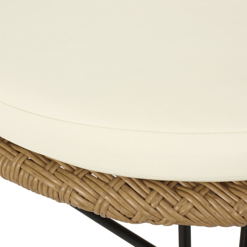 Tavon Wicker Outdoor Dining Chairs with Cushion by Christopher Knight Home