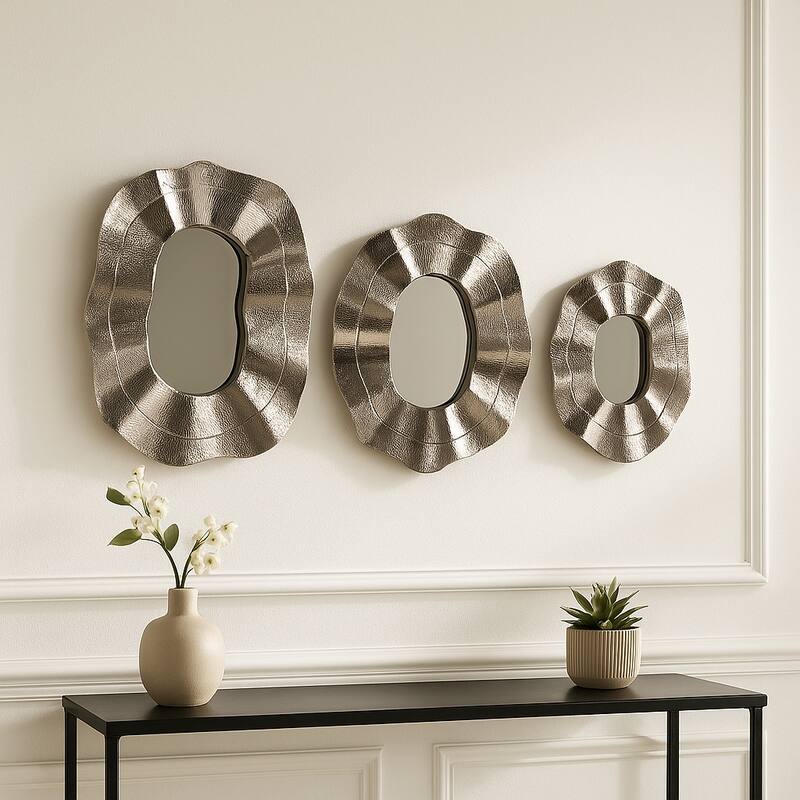 Metal Modern Wall Mirrors Set of 3 - 16", 20" - 24.0"