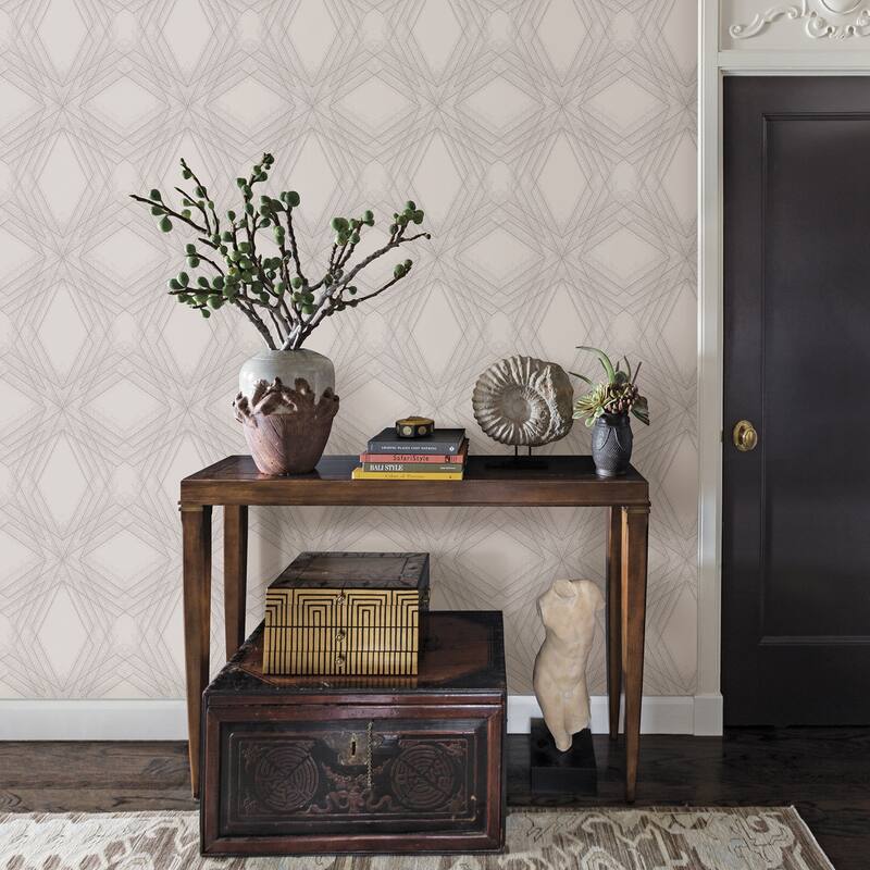 A-Street Prints Relativity Off White Geometric Wallpaper