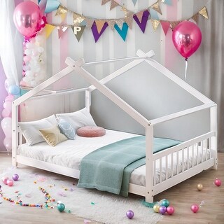 Full Size House Bed Wood Bed,Solid Construction