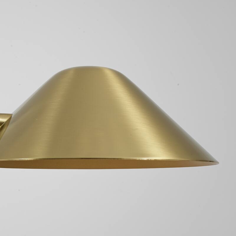 2-Light Industrial Black and Brass Linear Cone Pendant Light - 53.94" L × 3.94" H × 9.84" D - Brushed Brass - 53.94" L × 3.94" H × 9.84" D