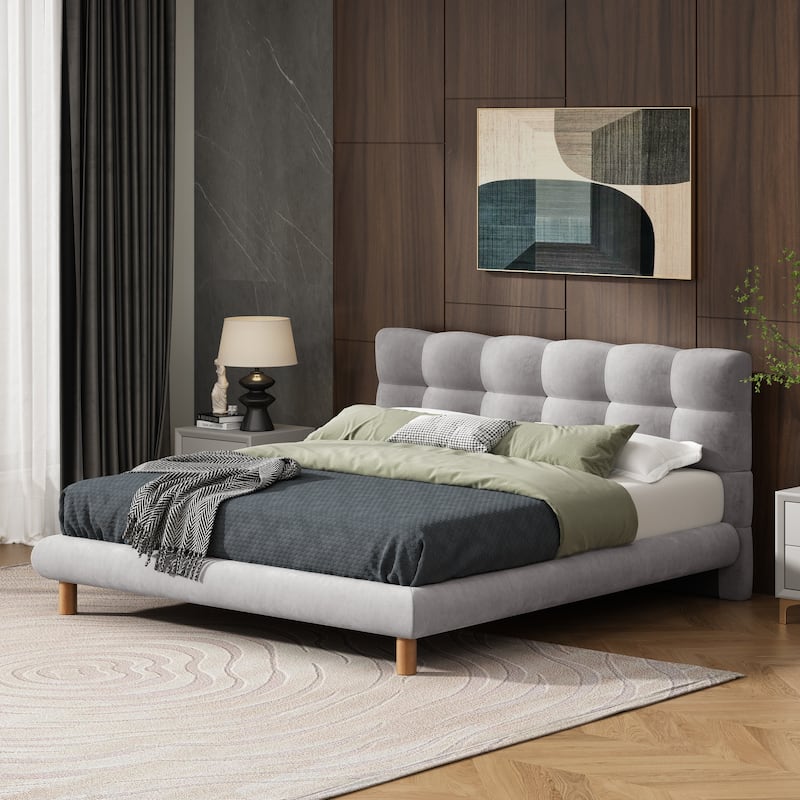 Christopher Knight Home Full/Queen/King Size Boucle Upholstered Platform Bed - Full