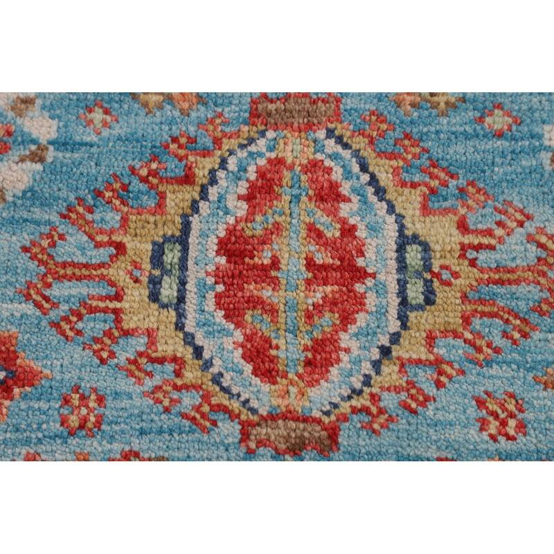 All-Over Blue Oushak Oriental Area Rug Handmade Floral Wool Carpet - 9'1"x 11'11"