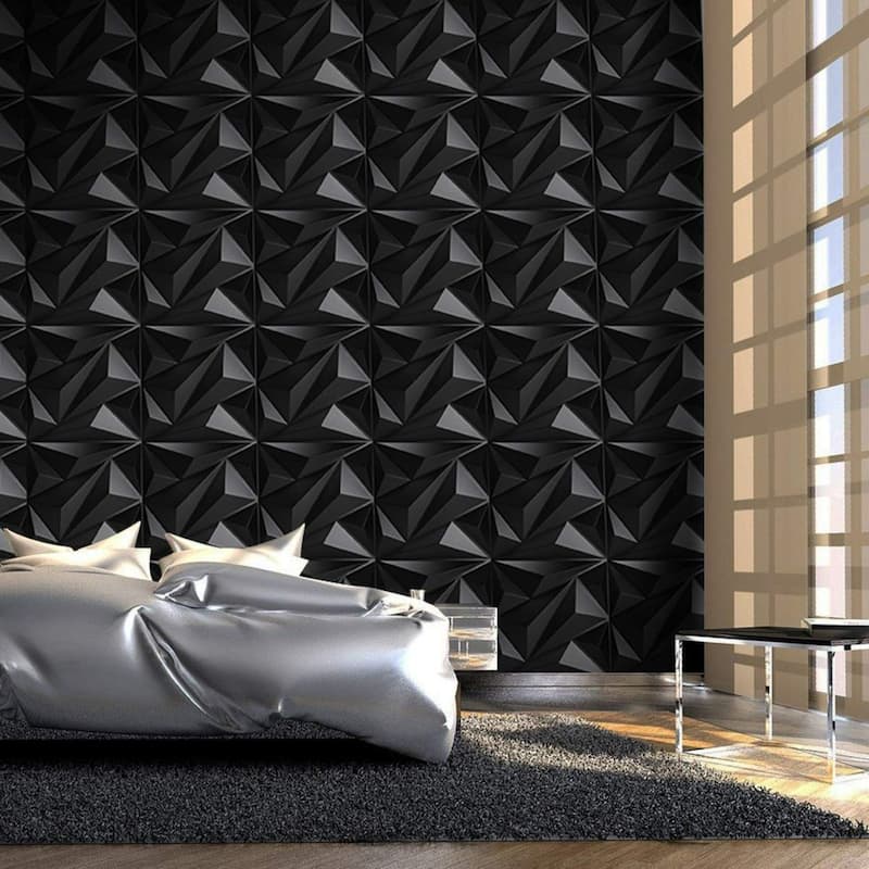 Art3d PVC 3D Wall Panel Diamond for Interior Wall Décor Pack of 12 Tiles