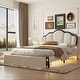 preview thumbnail 9 of 12, Upholstered Princess Platform Bed with LED and 2 Storage Drawers