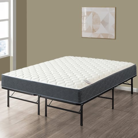 Onetan Mattress and Platform Bed Set, 10-Inch Memory Foam Medium Tight Top Hybrid Mattress and 14" Metal Platform Bed