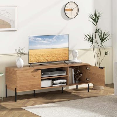 Modern Media Console Entertainment Center TV Stand for TVs up to 65"