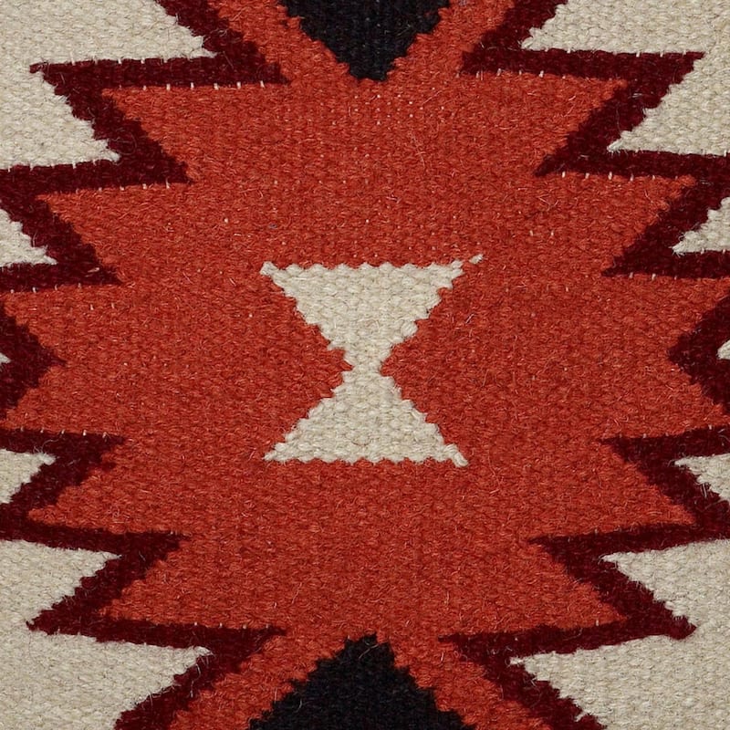 Rizzy Home Southwest Handcrafted Rust/Orange Throw Pillow - 18" x 18"