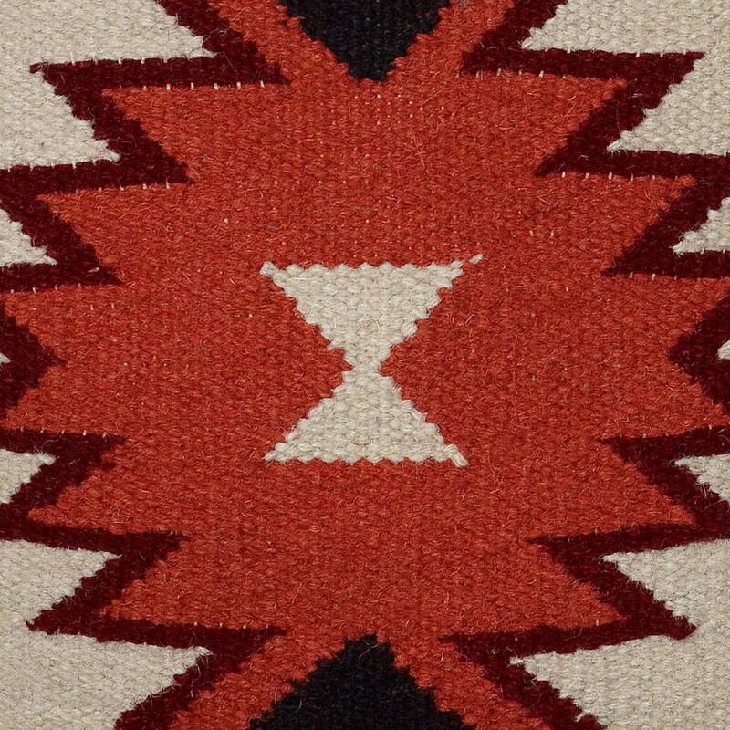 Rizzy Home Southwest Handcrafted Rust/Orange Throw Pillow - 18-inch