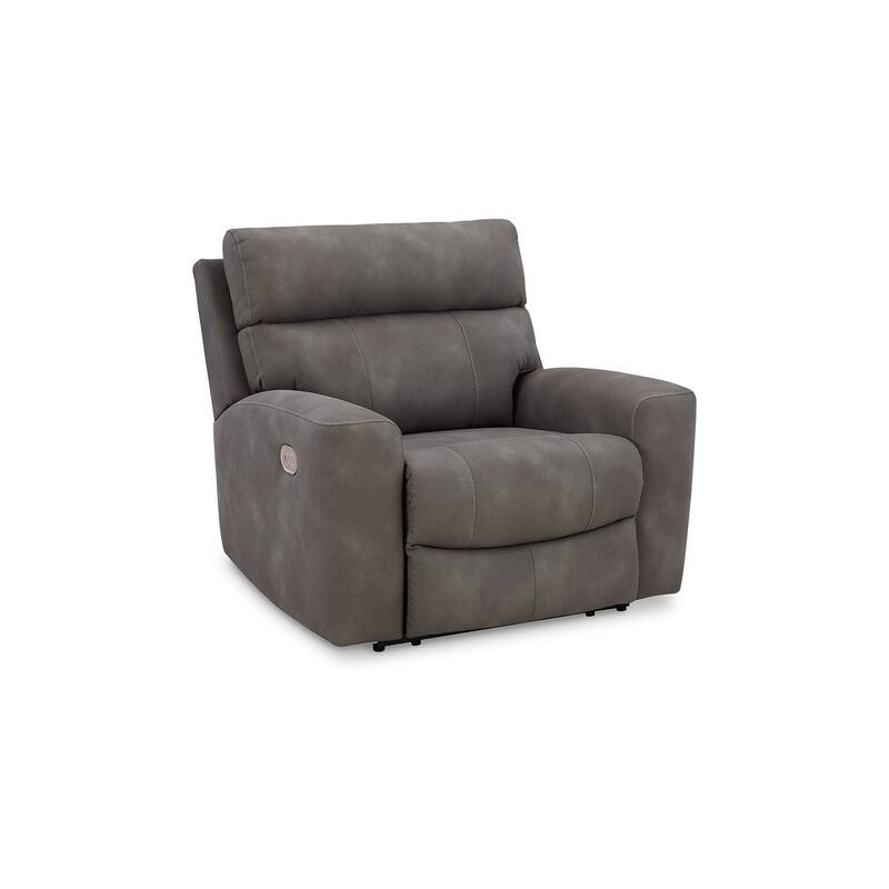 Corbin Power Recliner Chair, Adjustable, USB Port, Gray Faux Leather