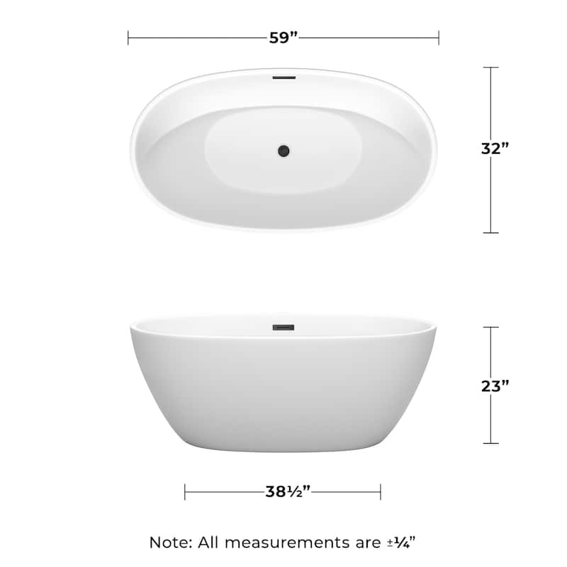 Wyndham Collection Juno 59" Free Standing Acrylic Soaking Tub with