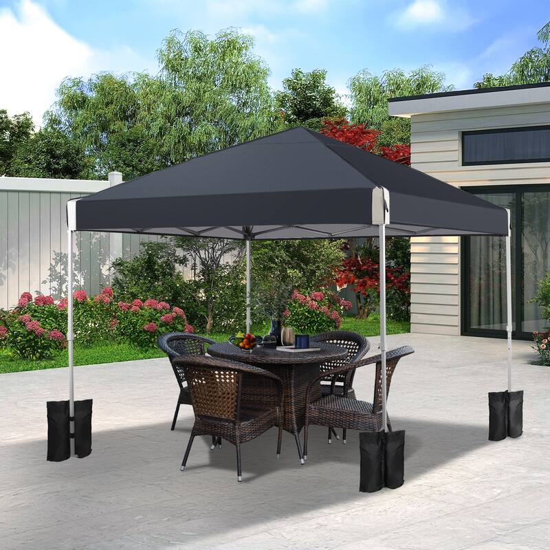 Aoodor 10' x 10' Outdoor Pop Up Canopy Tent, Commercial Instant Reinforce Canopy