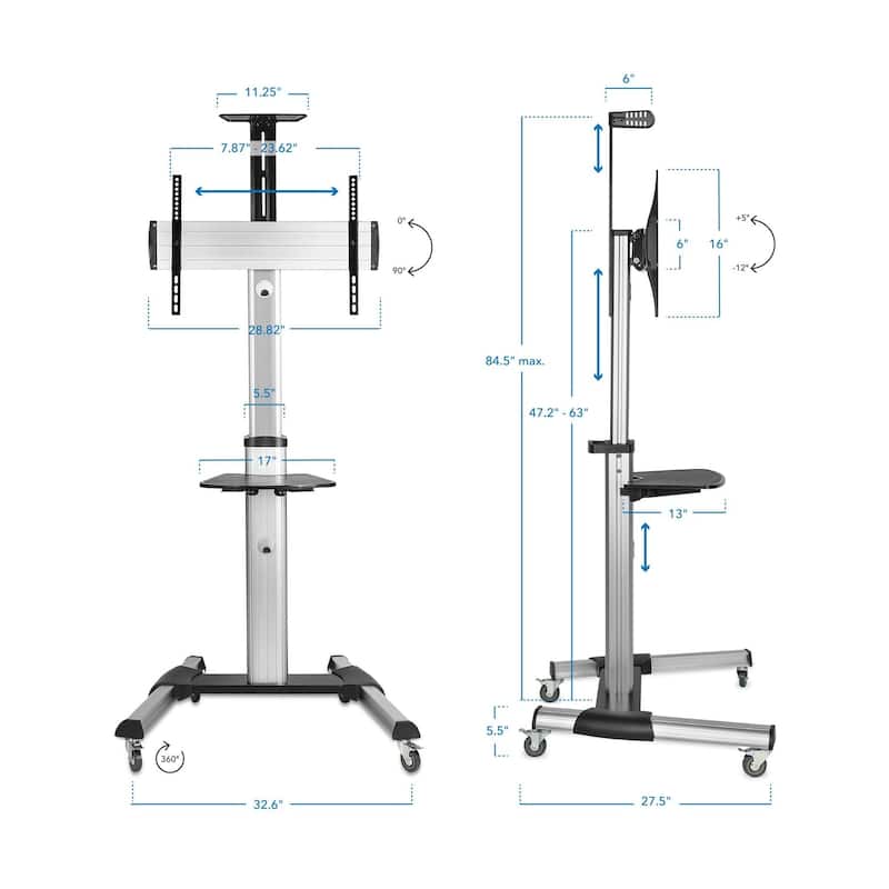 Mount-It! Mobile TV Stand for Flat Screen Televisions - Black