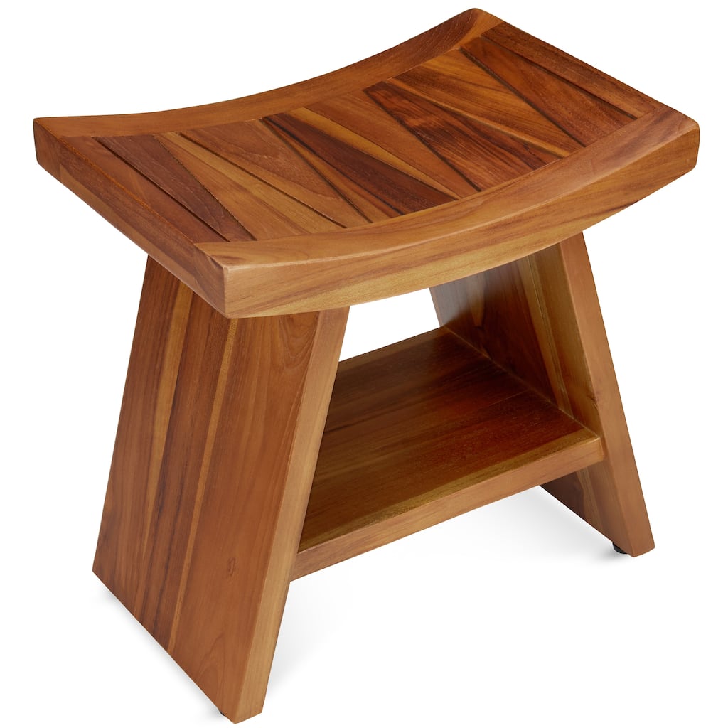 TeakCraft The RANDI, Teak Wood Shower Bench 18inch