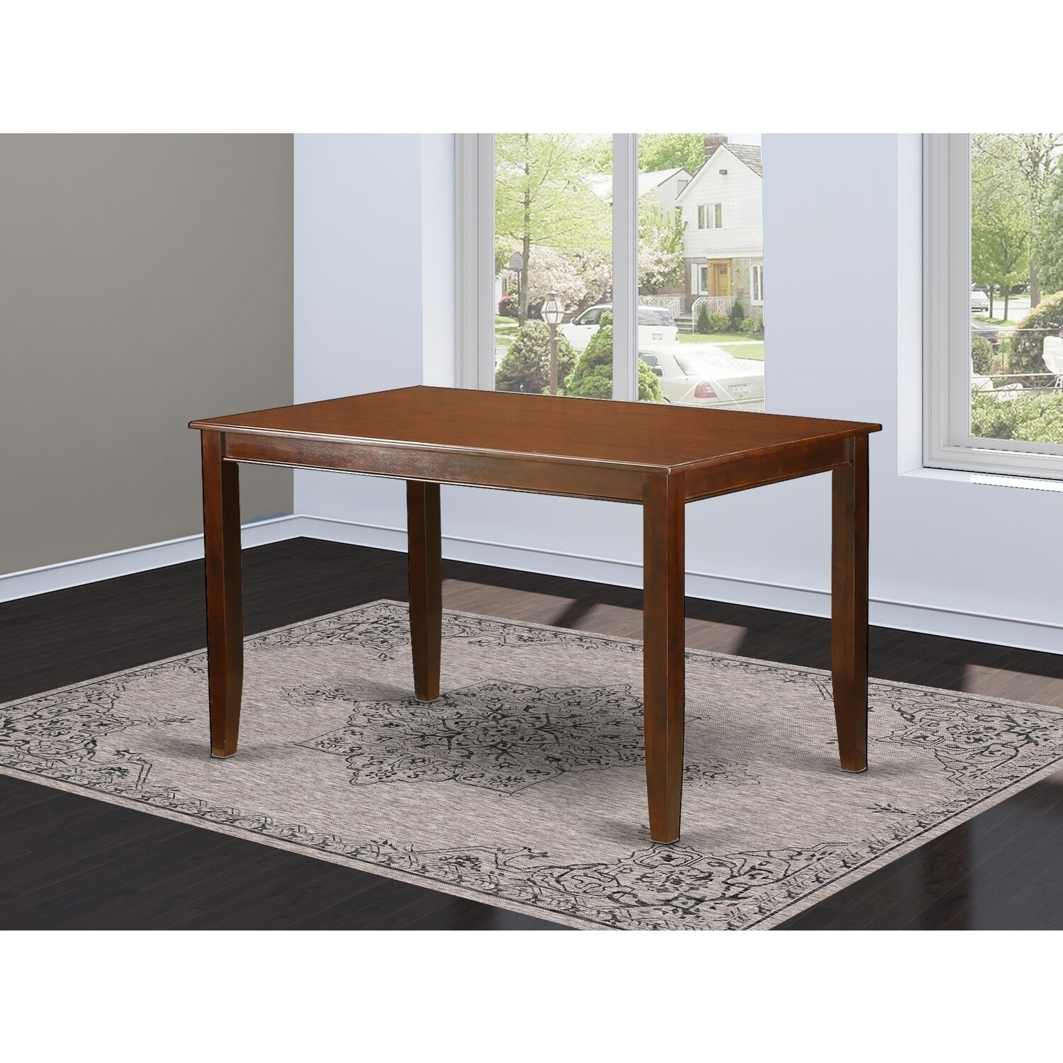 Counter Height Dining Table - 36x60 Rectangular Table Mahogany Finish - 60