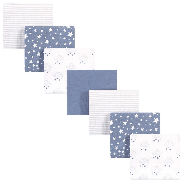 slide 1 of 1, Hudson Baby Infant Boy Cotton Flannel Receiving Blankets Bundle, Cloud Mobile Blue, One Size - Cloud Mobile Blue - One Size One Size - Cloud Mobile Blue